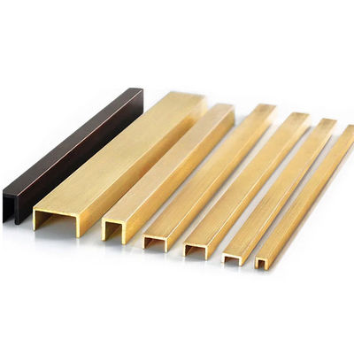 Il profilo dell'estrusione ha spazzolato la forma d'ottone di transizione U della parete della disposizione 12mm delle mattonelle