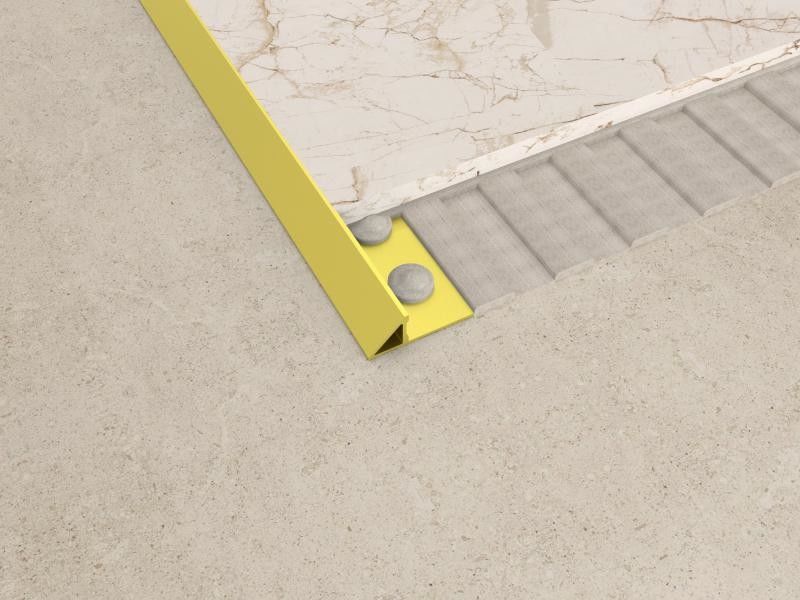 L'oro decorativo ha spazzolato la disposizione di profilo delle mattonelle della parete della striscia di transizione di acciaio inossidabile 304