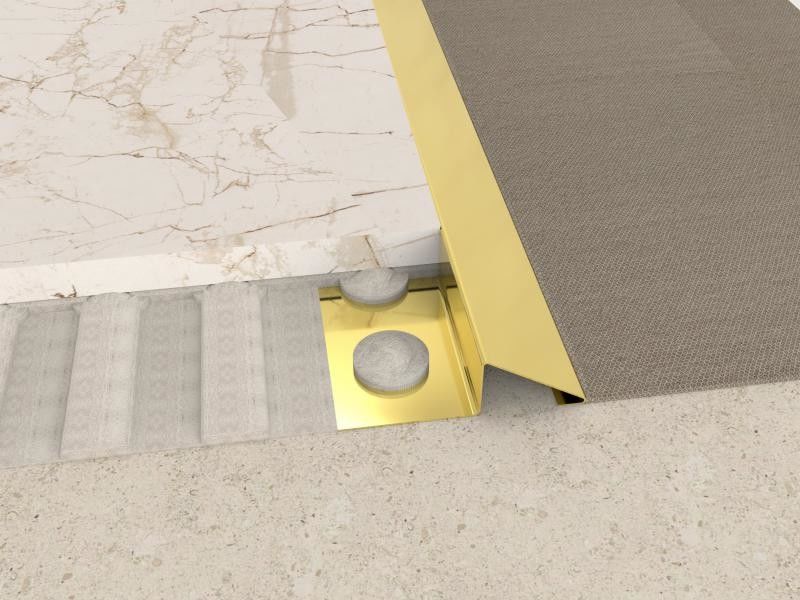 L'oro decorativo ha spazzolato la disposizione di profilo delle mattonelle della parete della striscia di transizione di acciaio inossidabile 304