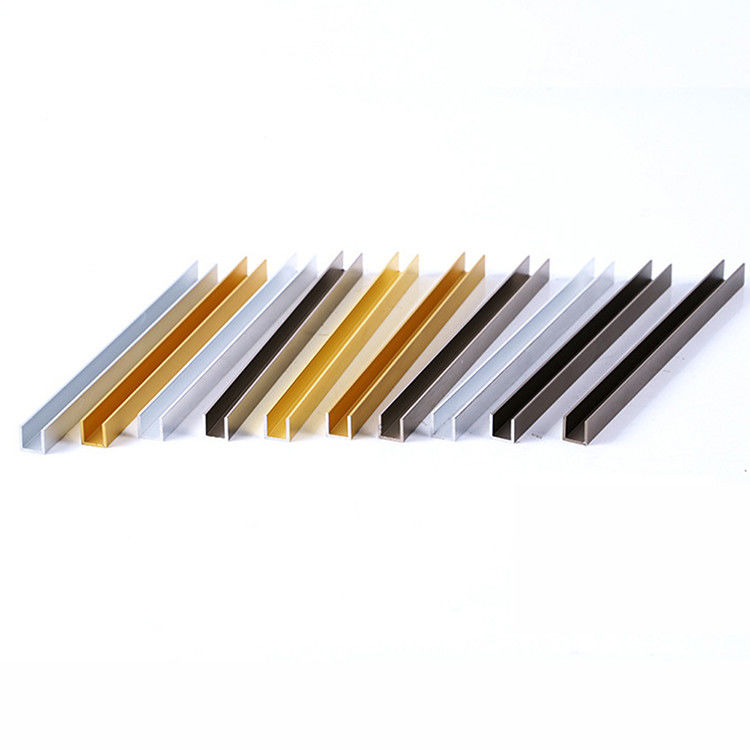 Bordo di alluminio U L forma del giro della disposizione delle mattonelle di Rose Gold Carpet Transition Ceramic 20mm