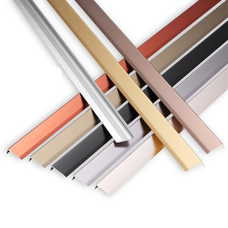 Bordo di alluminio U L forma del giro della disposizione delle mattonelle di Rose Gold Carpet Transition Ceramic 20mm