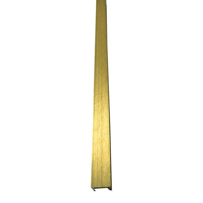 Il profilo dell'estrusione ha spazzolato la forma d'ottone di transizione U della parete della disposizione 12mm delle mattonelle